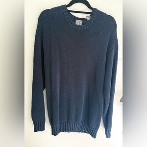 Vintage Gap 90s Cotton Crew Neck Chunky Knit Coastal Nautical Fisherman Sweater